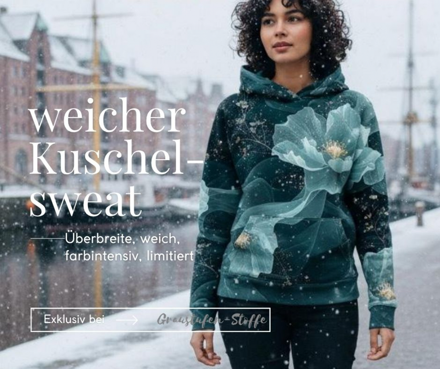 Velvet-Kollektion: Geheimnis der Winterlinde I Kuschelsweat mit Überbreite